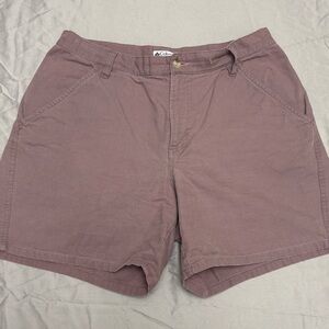 Columbia Women's Mauve Chino Shorts Size 14 Cotton Twill Flat Front Pockets